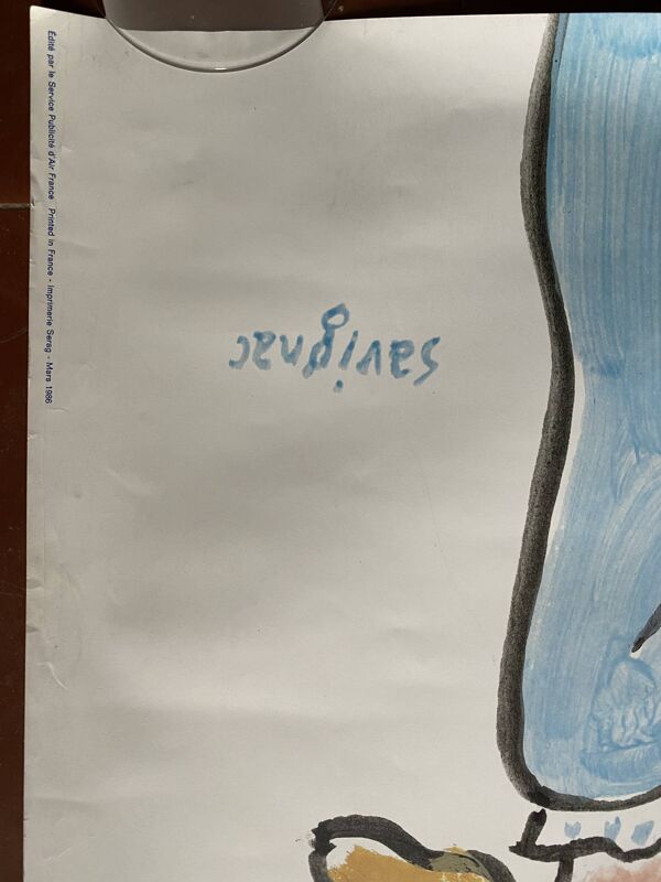 Affiche originale ''Air France Attitude Plus'' Raymond Savignac 59x80cm 1986