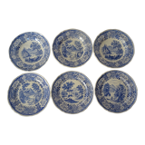 6 assiettes faience ancienne  434 112 Villeroy boch burgenland bleu