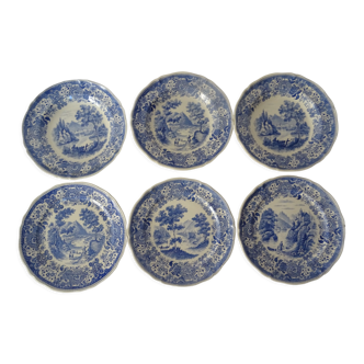 6 old faience plates 434 112 villeroy boch burgenland blue