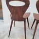Series of 3 bistro chairs baumann model Fourmi 1950 vintage