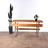 school desk with bench