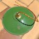 Suspension duo in green and white enamelled sheet metal new gold threads and socket
