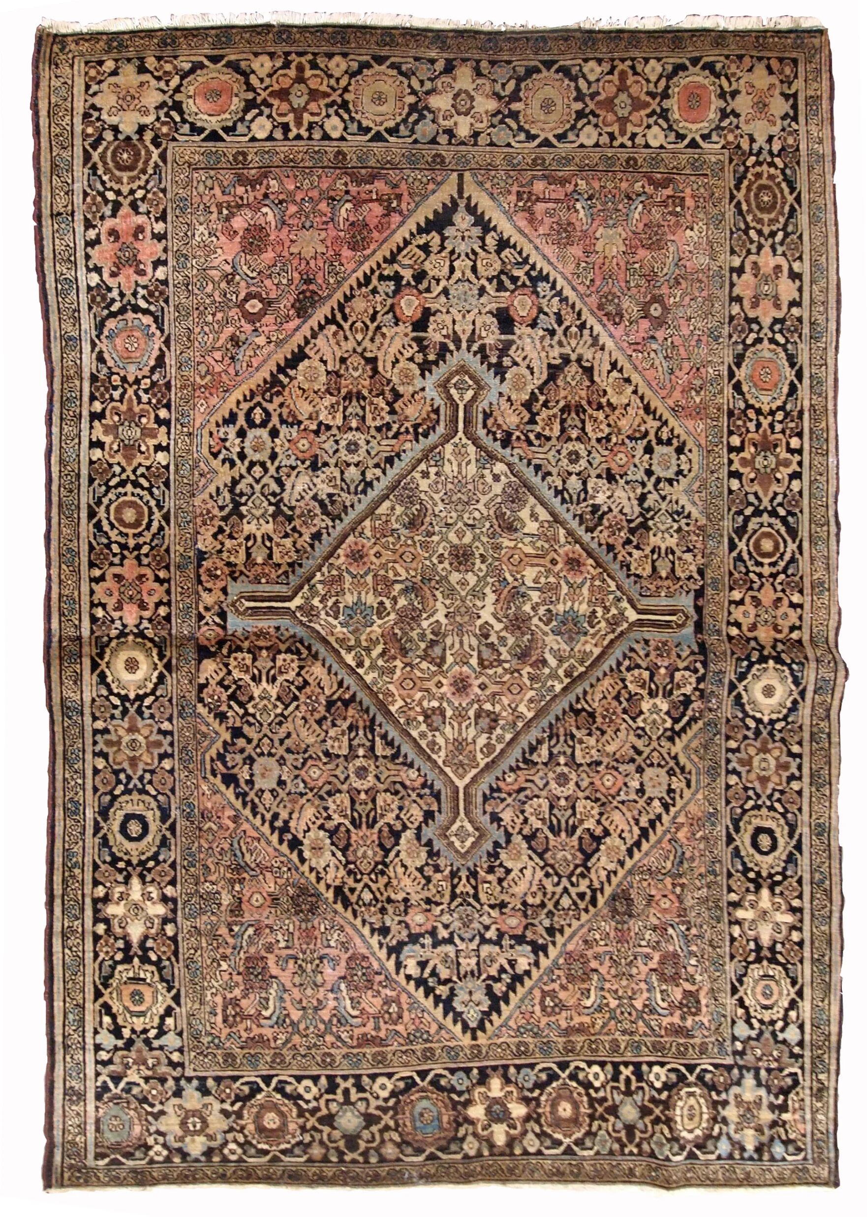 Handmade antique Persian Sarouk Farahan rug 103cm x 161cm 1880s