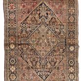 Tapis persan Sarouk Farahan antique fait à la main 103 cm x 161 cm années 1880