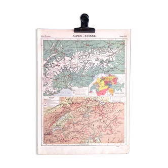 Map of the Swiss Alps from 1929