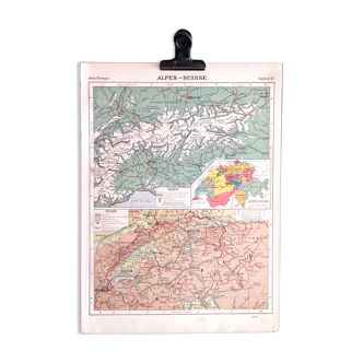 Carte des Alpes Suisse de 1929