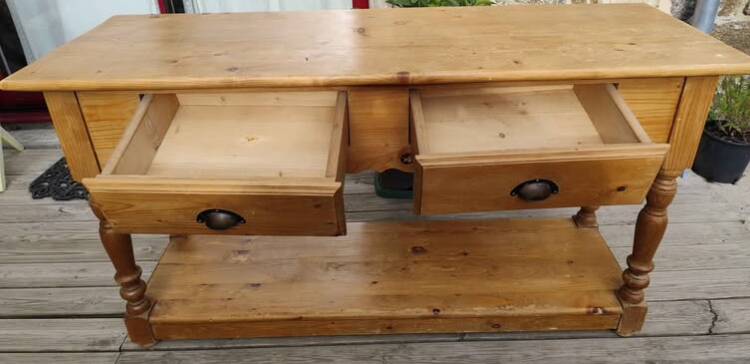Small drapery table