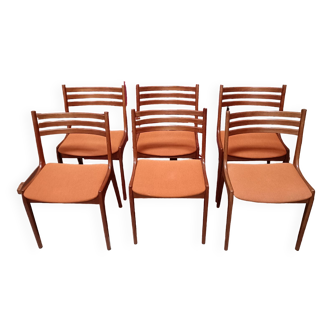 6 chaises scandinaves par K.S. Møbler, années 60