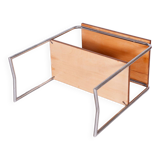 Restored Bauhaus Side Table, Hynek Gottwald, Walnut, Chrome, Czechia, 1930s