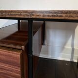 Vintage modernist desk from the 50s and 60s in wood and metal – modular & demonstrable