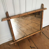 Mirror turned wood vintage bamboo