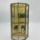 Applique deux feux en laiton et verre