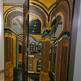 Wooden screen lasked and engraved circa 1980