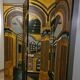 Wooden screen lasked and engraved circa 1980