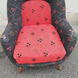Armchair year 50 red and black compass feet