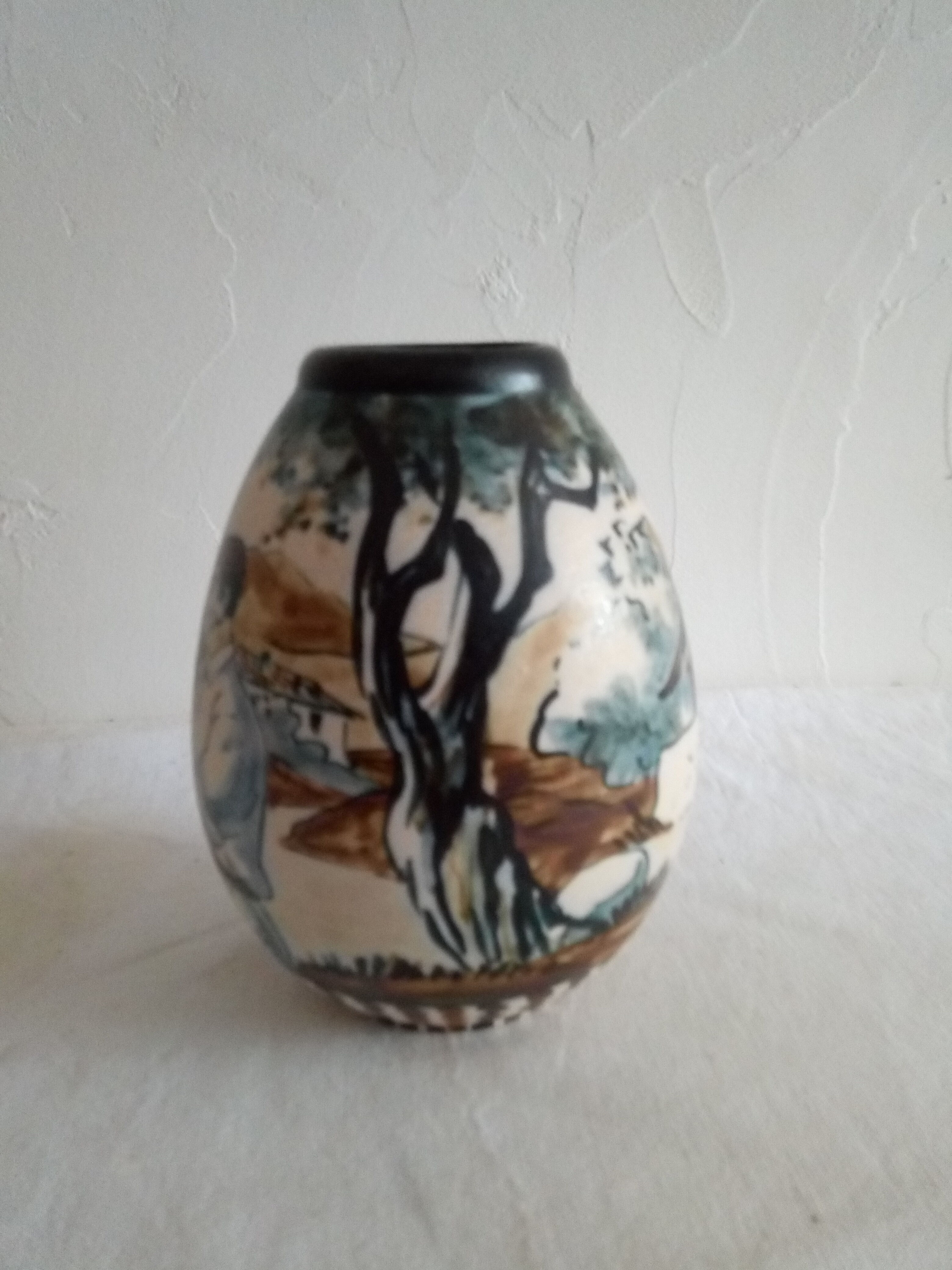 Ciboure sandstone vase by R. Berne.
