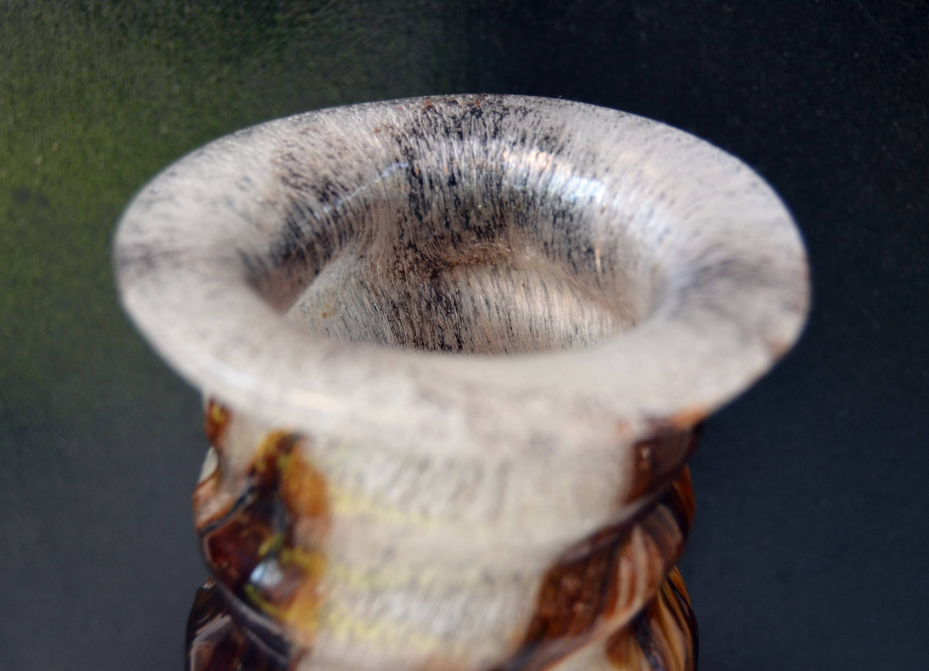 Spiegelau Crystal Glass Vase air Bubble Mesh Amber Glass    - NO hallmark   - 32cm tall