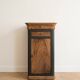 Antique bedside table in walnut and painted wood.