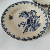 Trio of Gien soup plates – Chardon model in navy blue