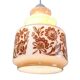 Venini Vintage Murano Glass Pendant Light, White and Brown Floral Design, 1950s