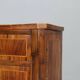 Antique baroque bedside table in walnut, olive wood, Italy, 18th century.