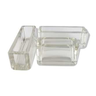 Suite of 3 vase 'centre-of-table' crystal