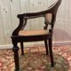 Fauteuil de bureau Napoleon III en chêne et cannage