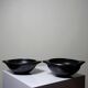 Pair of black pottery bowls from Chamba, Colombia, Pijao craftsmanship, years.