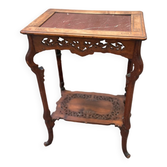 Pedestal table / harness red marble top