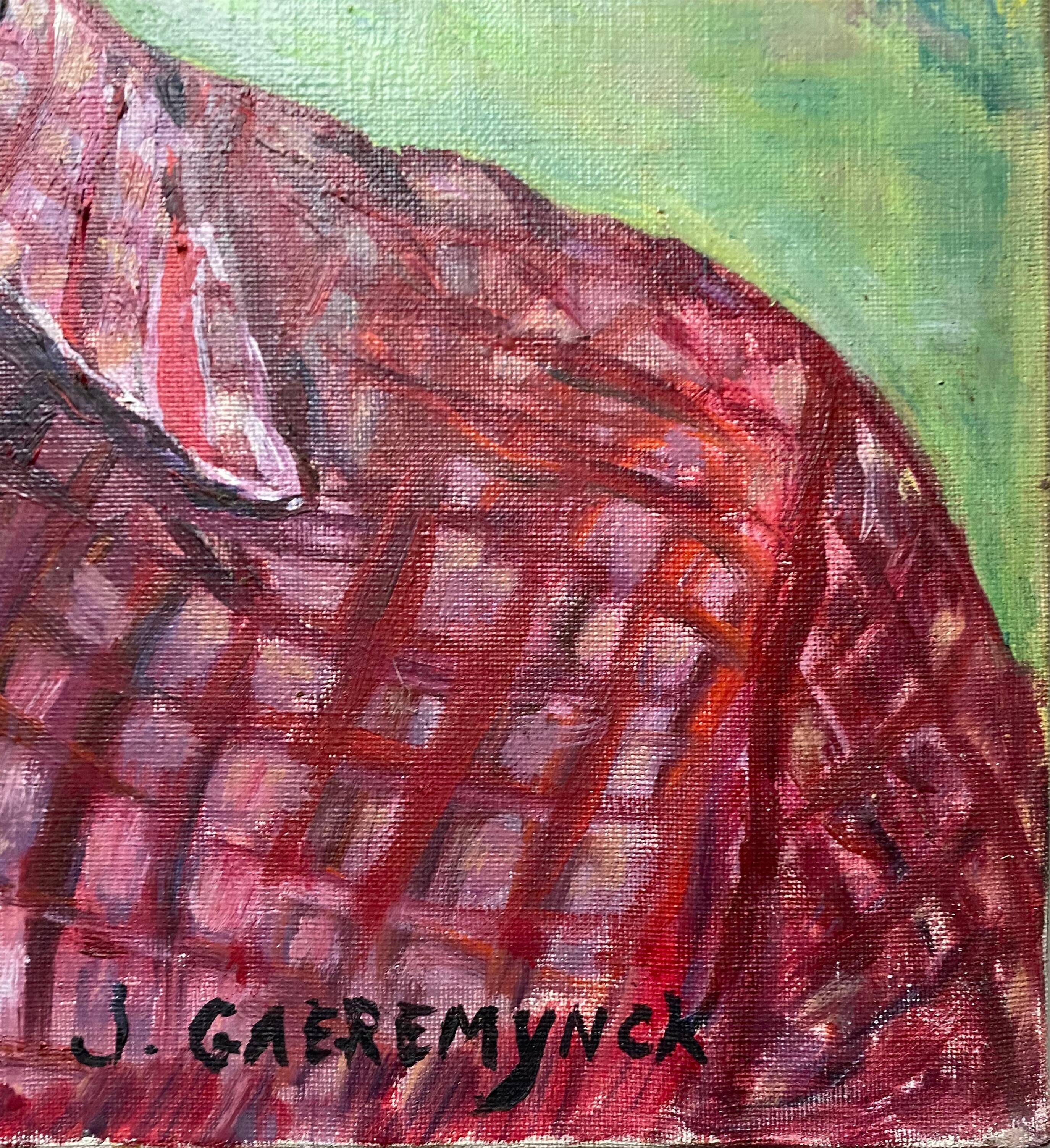 Painting "Self-portrait of the artist" J. Gaeremynck Salon artistes Français 1972