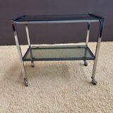 Metal and smoked glass dessert table