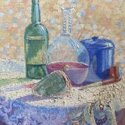 Old still life painting – small oil on mounted cardboard – 1970s/80s