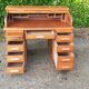 American desk with curtains 8 drawers 2 shelves oak 50s vintage