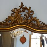 Miroir en bois stuqué doré XIXème siècle 92x142cm