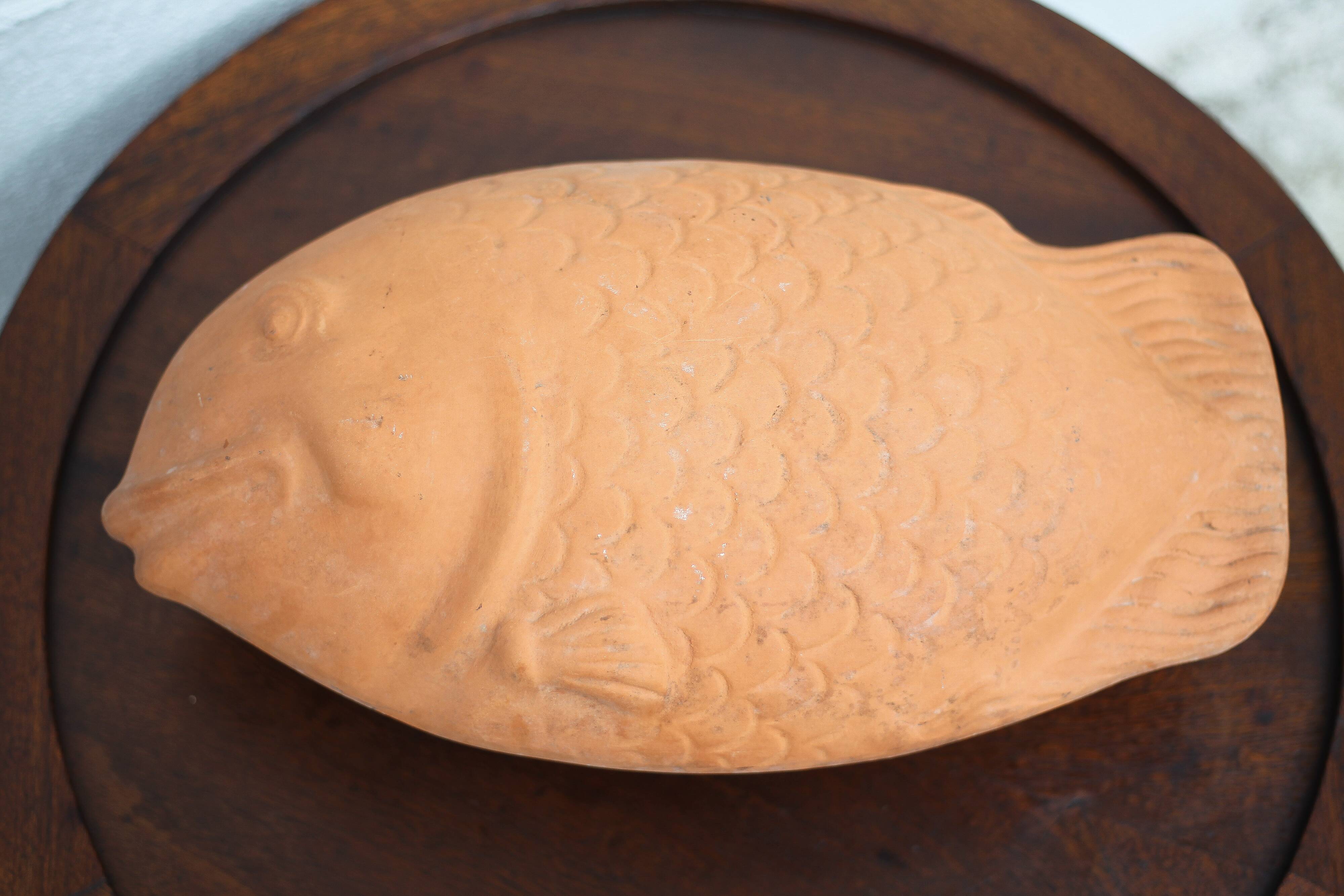 Vintage fish-shaped terracotta dish, zoomorphic dish