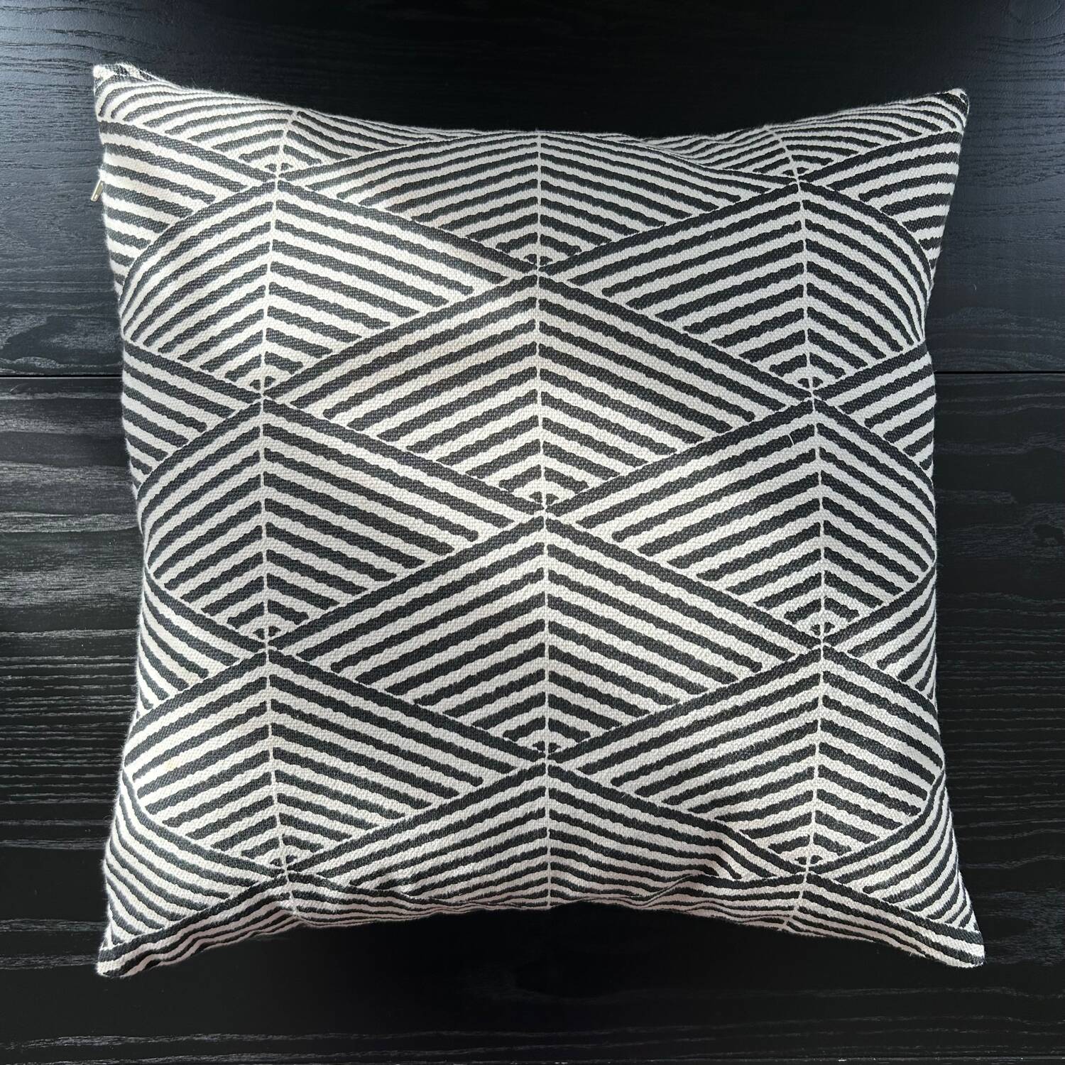 Black and white graphic cushion