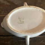 Double Sauce Boat Antique Gras & Maigre White Porcelain #D906