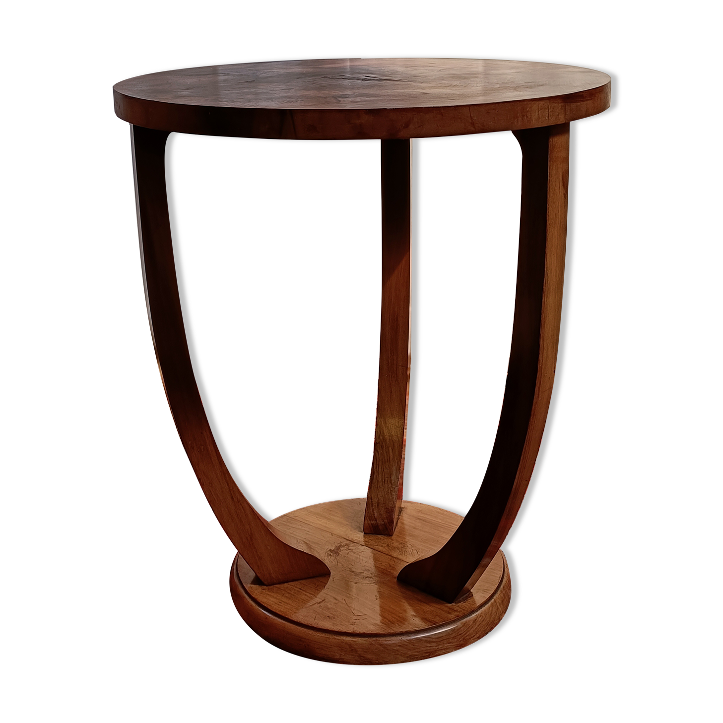 Art Deco walnut pedestal table