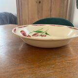 Antique Badonviller dish – Red tulip decoration