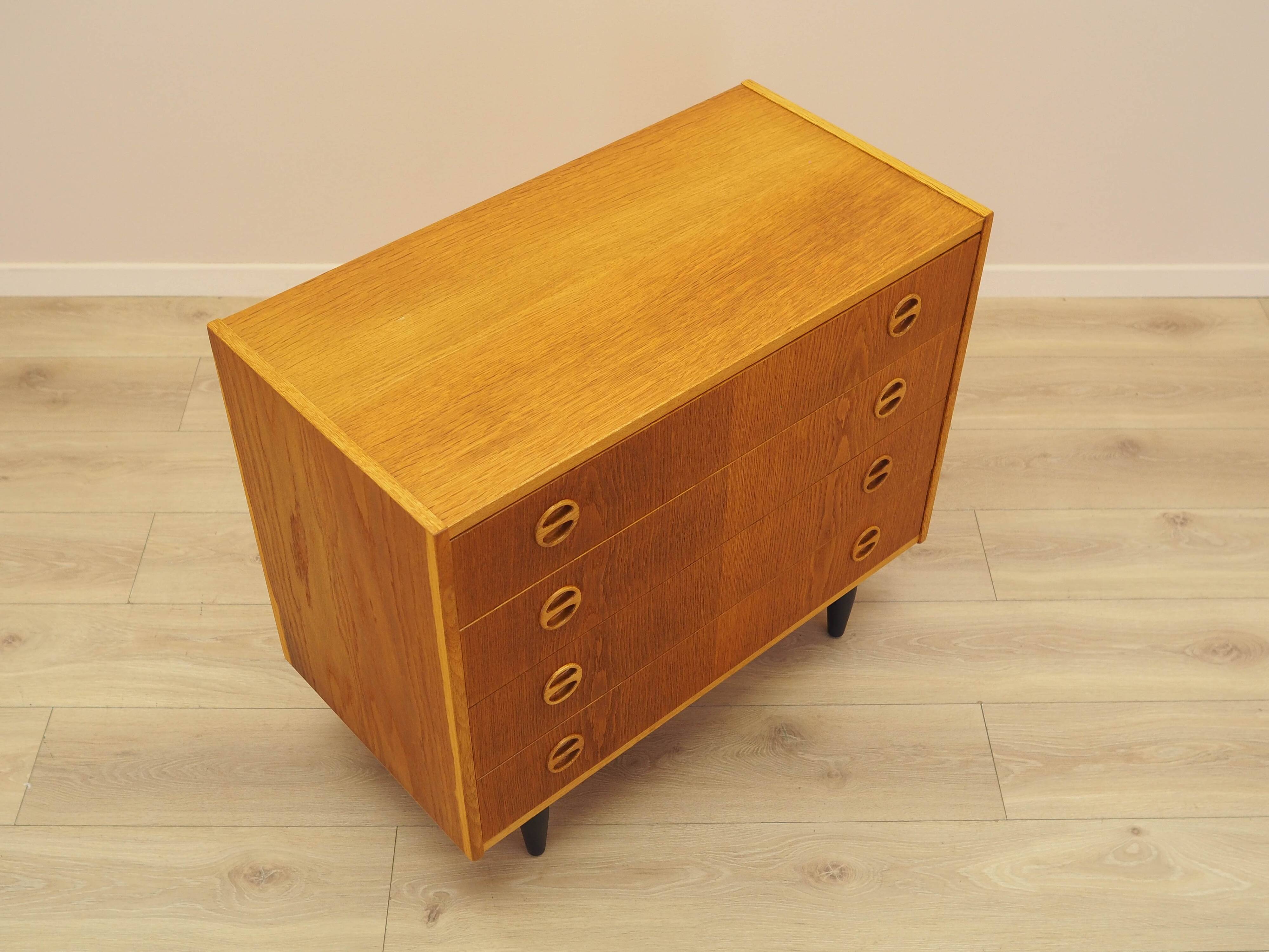 Ash chest of drawers 1970s with distinctive handles, Denmark
