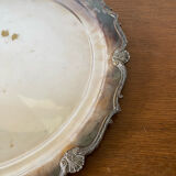 Antique Silver Serving Dish with Floral Art Nouveau Decoration Vintage