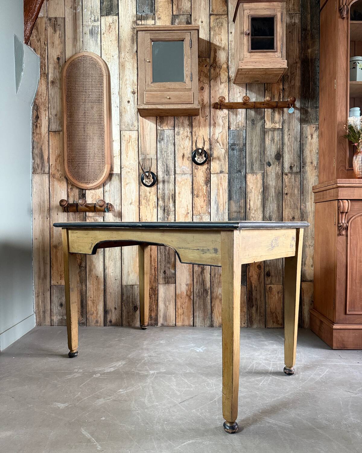 Large patinated desk