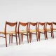 Arne Wahl Iversen set of six teak dining chairs Glyngore Denmark 1960