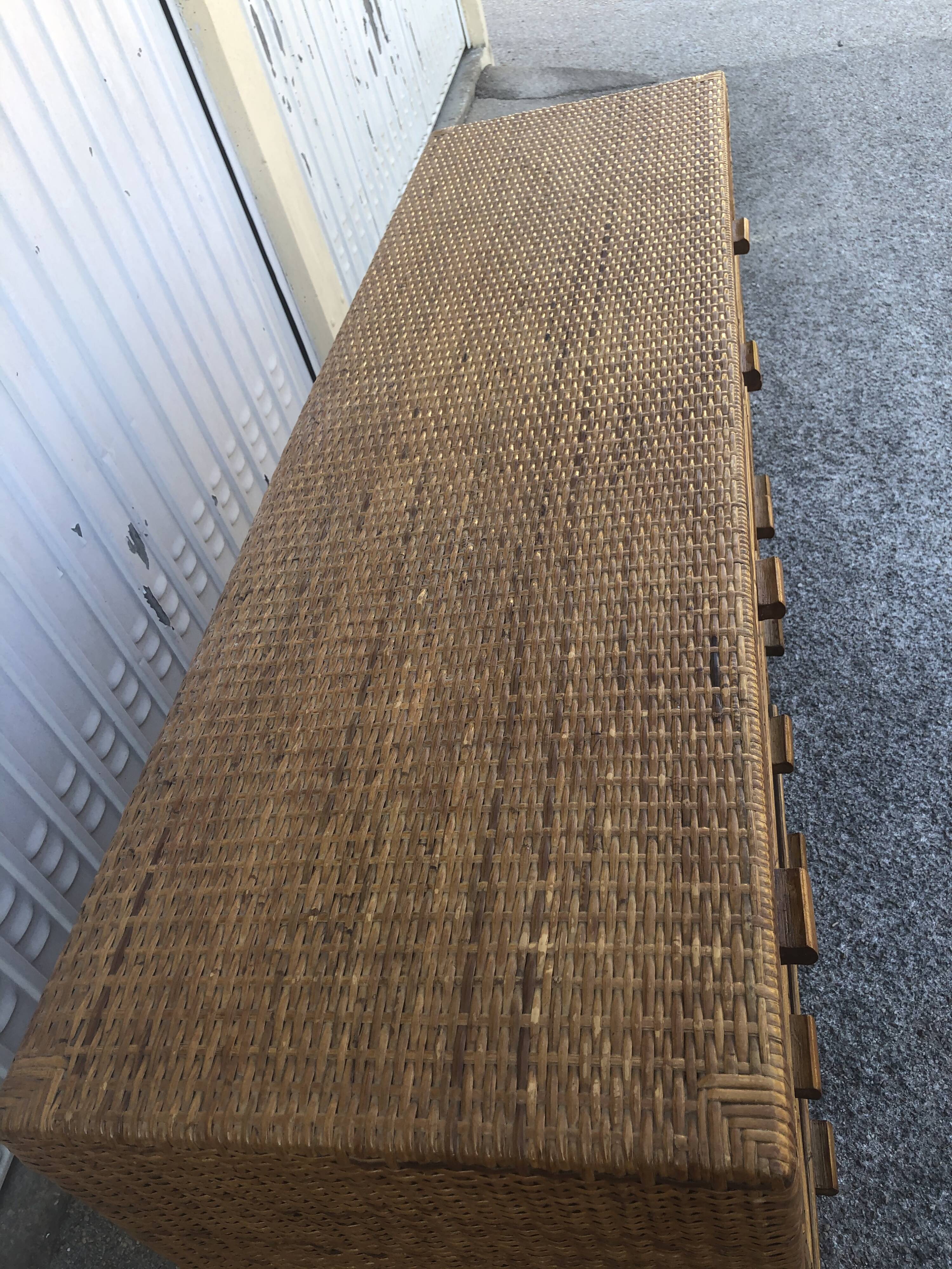 Vintage rattan dresser