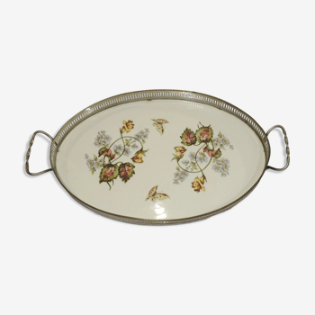 Vintage porcelain serving tray, 1900 Victorian