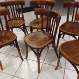 Suite de 6 chaises de bistrot Baumann années 1930