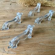Set de 4 porte couteaux chiens en plastique