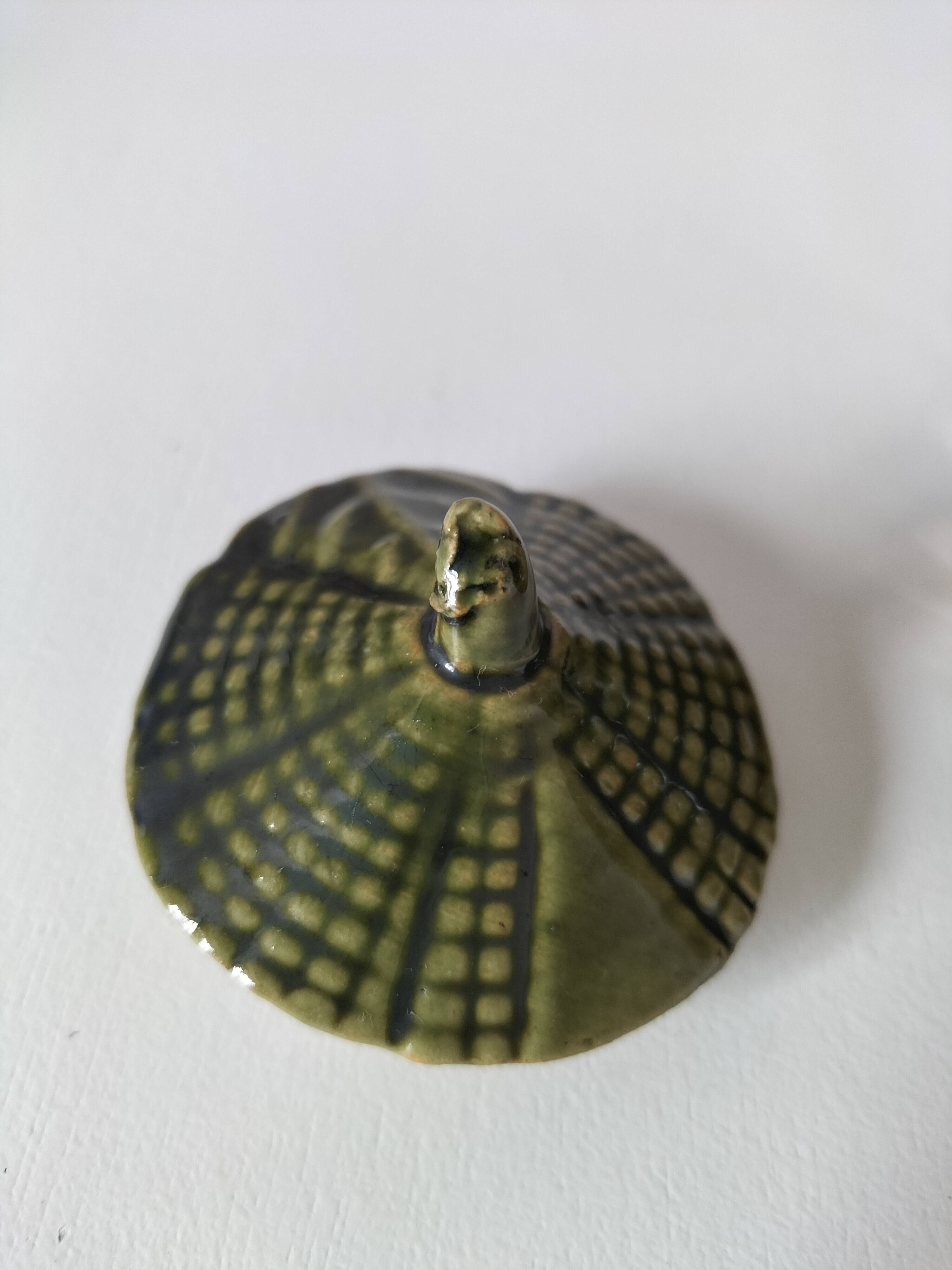 Petite théière barbotine épi de maïs vintage