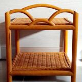 60s rattan bedside table