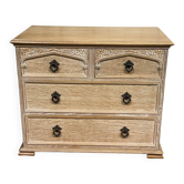 English commode in cerused oak from the 1950s.